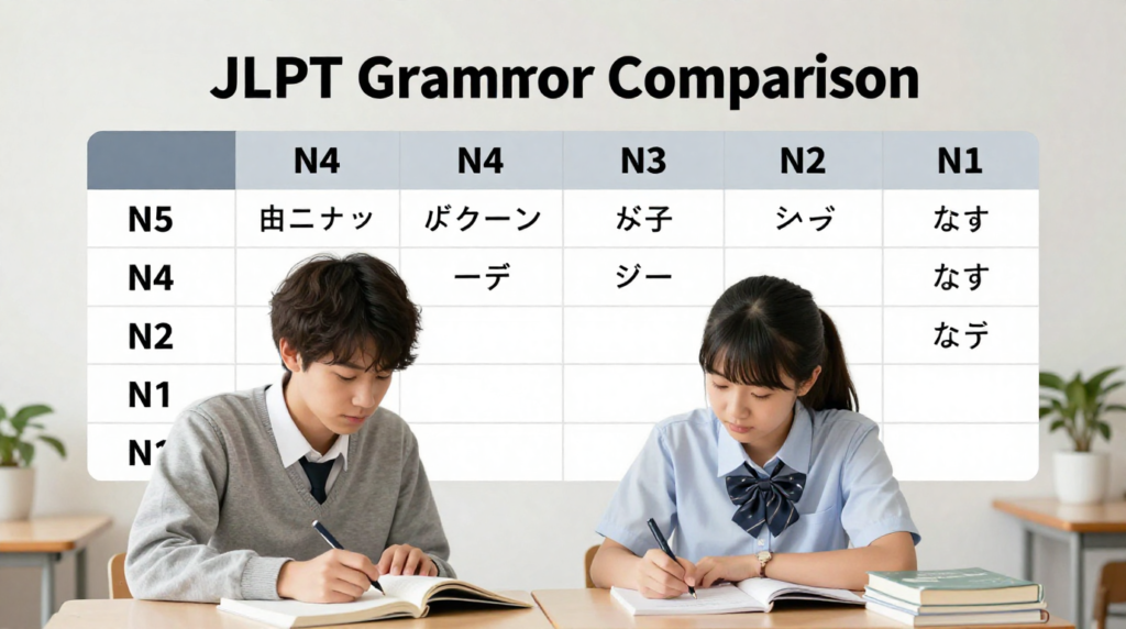 jlpt grammar comparison